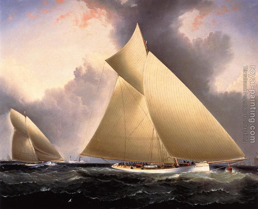 James E Buttersworth : Mayflower Leading Galatea, America's Cup